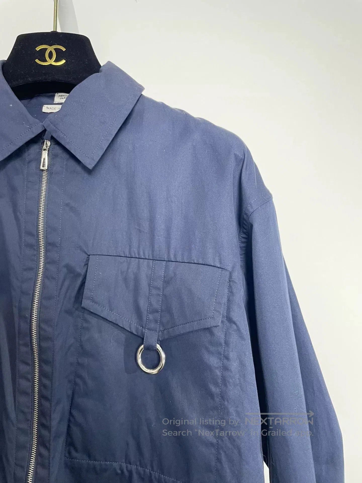 Hermes HERMES Solid Long Sleeve Shirt Jacket. Size US XS / EU 42 / 0 - 4 Thumbnail