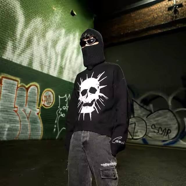 Japanese Brand × Vintage punk sweater with a skull on it Size US L / EU 52-54 / 3 - 2 Thumbnail