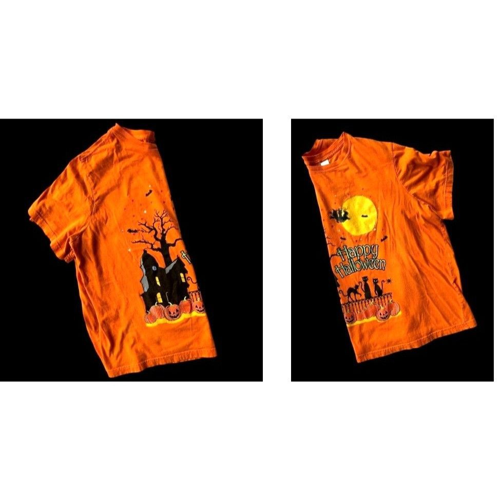 Vintage VTG 90's Happy Halloween T-Shirt 3XL 22W 24W Orange Black Ca Size 3XL / US 20-22 - 9 Thumbnail