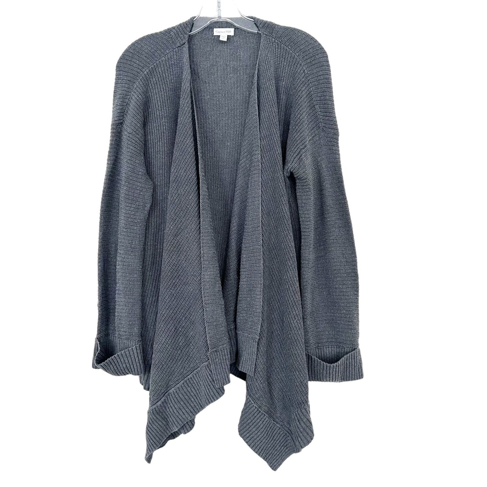 Other Garnet Hill Gray Merino Wool Blend Open Front Cardigan S Size S / US 4 / IT 40 - 5 Thumbnail