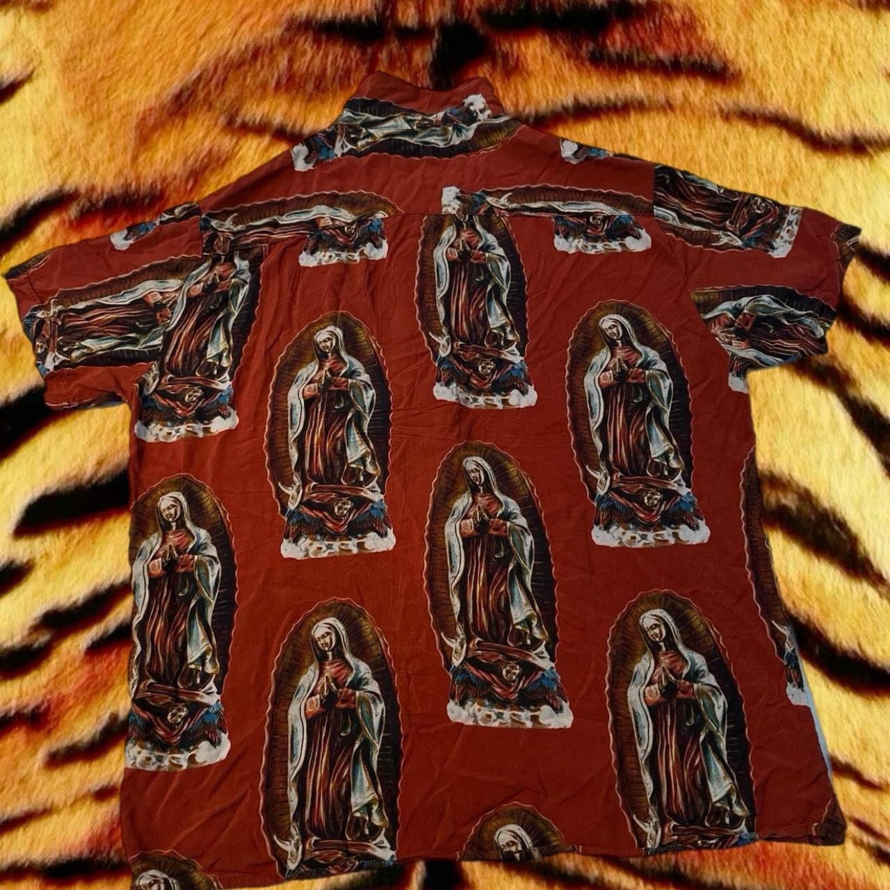 Fashion Nova × Vintage Burgundy Santa Maria de Guadalupe button-up Size US M / EU 48-50 / 2 - 2 Thumbnail