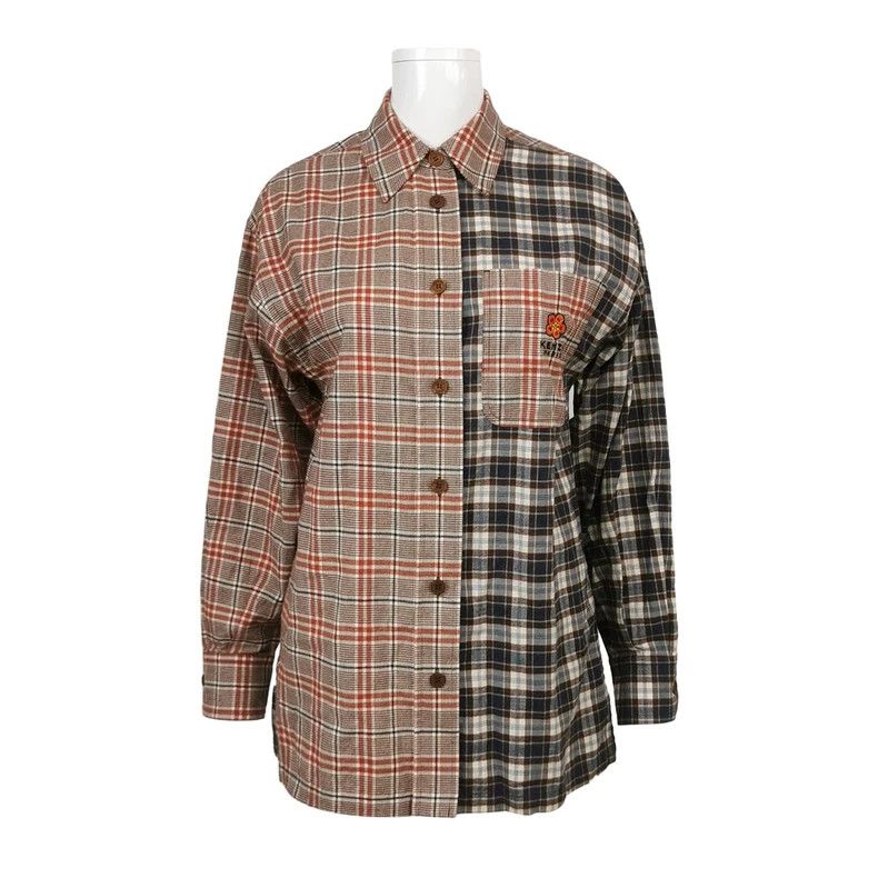 Kenzo KENZO Cotton color-matched checkered collar shirt Size XXS / US 00 / IT 34 - 1 Thumbnail