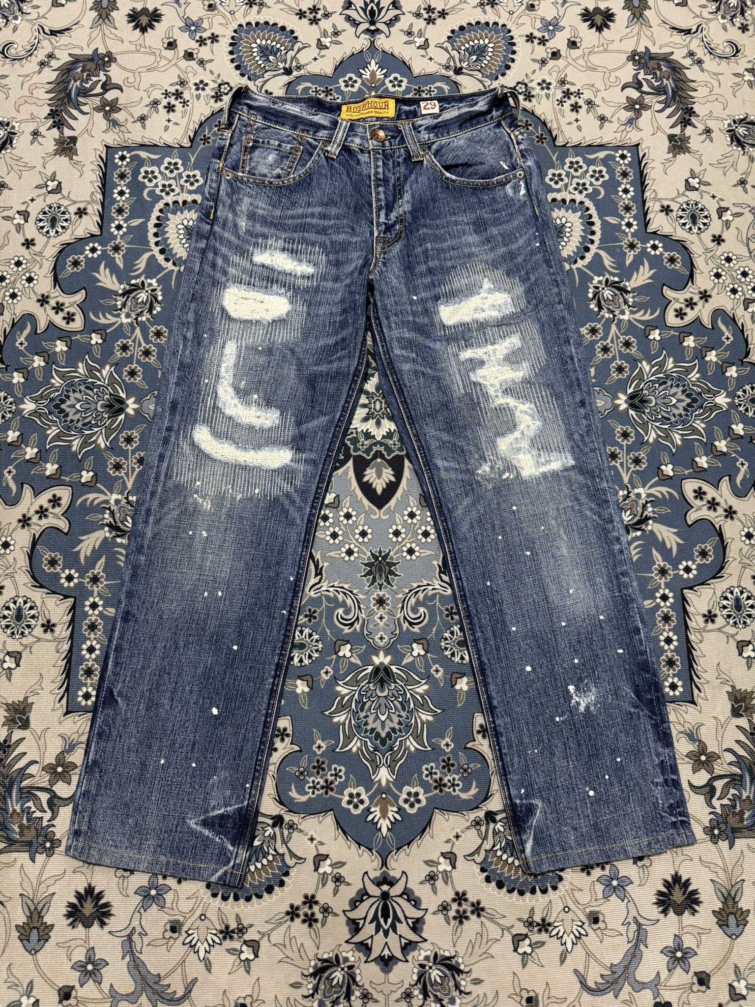 Japanese Brand Rush Hours Ripped Distressed Jeans Kapital