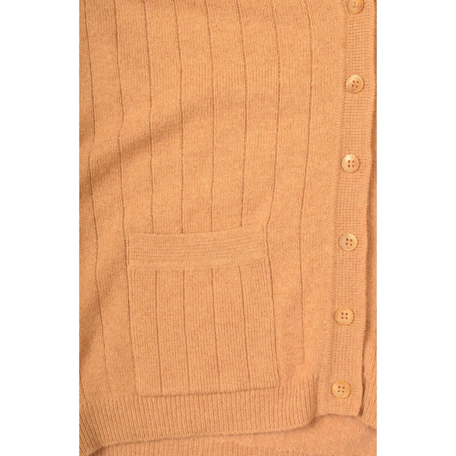 Vintage Hawick Cardigan Sweater Beige Size 42 Women Camelhair Lambswool Cashmere Wool Scotland Size M / US 6-8 / IT 42-44 - 2 Thumbnail