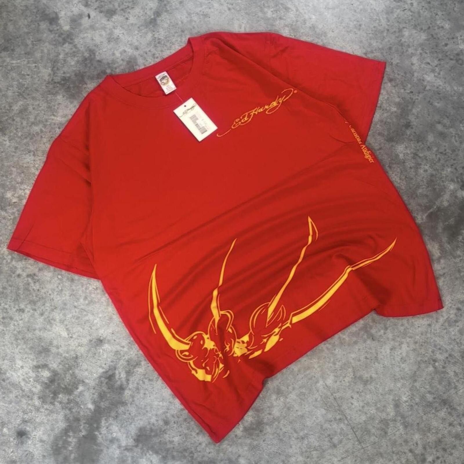 Ed Hardy Ed Hardy Christian Audigier Y2K Tattoo Flame Graphic T Shirt Size US XXL / EU 58 / 5 - 4 Thumbnail