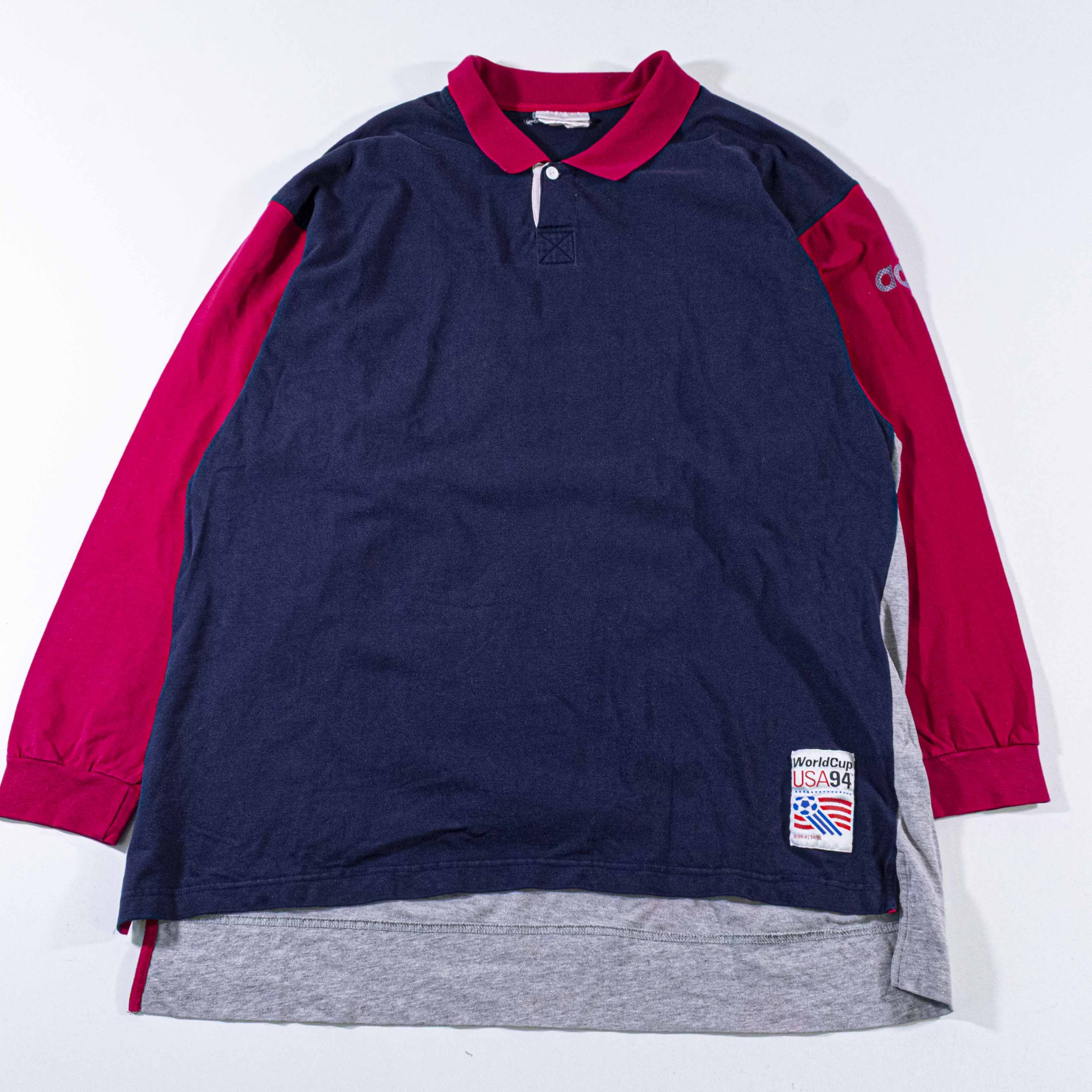 Adidas Vintage Adidas 1994 World Cup Polo Shirt Long Sleeve 90s Size US XL / EU 56 / 4 - 2 Thumbnail