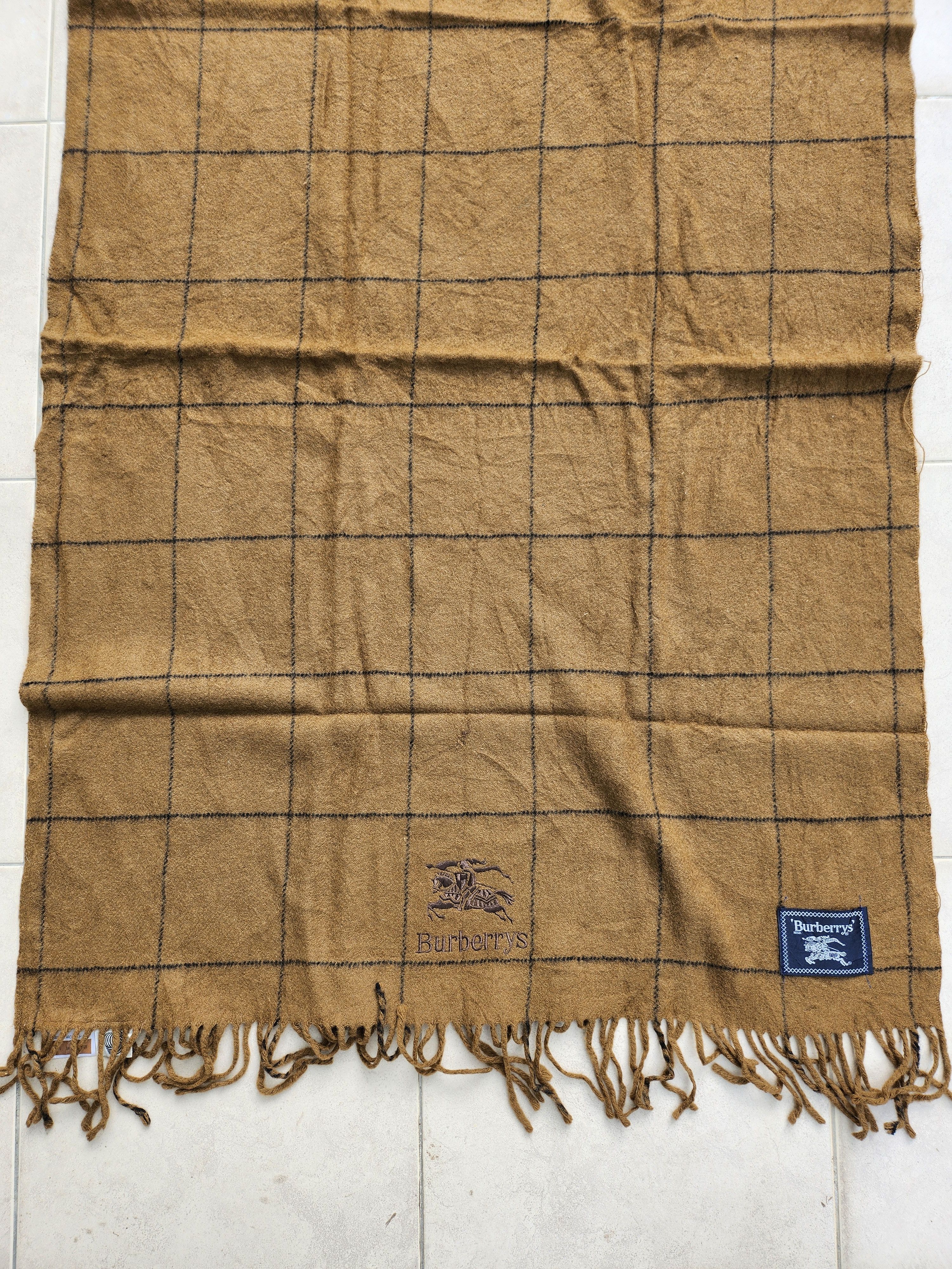 Burberry × Burberry Prorsum × Vintage 💥Vtg Burberry Big Scarves Blanket Wool Size ONE SIZE - 2 Thumbnail