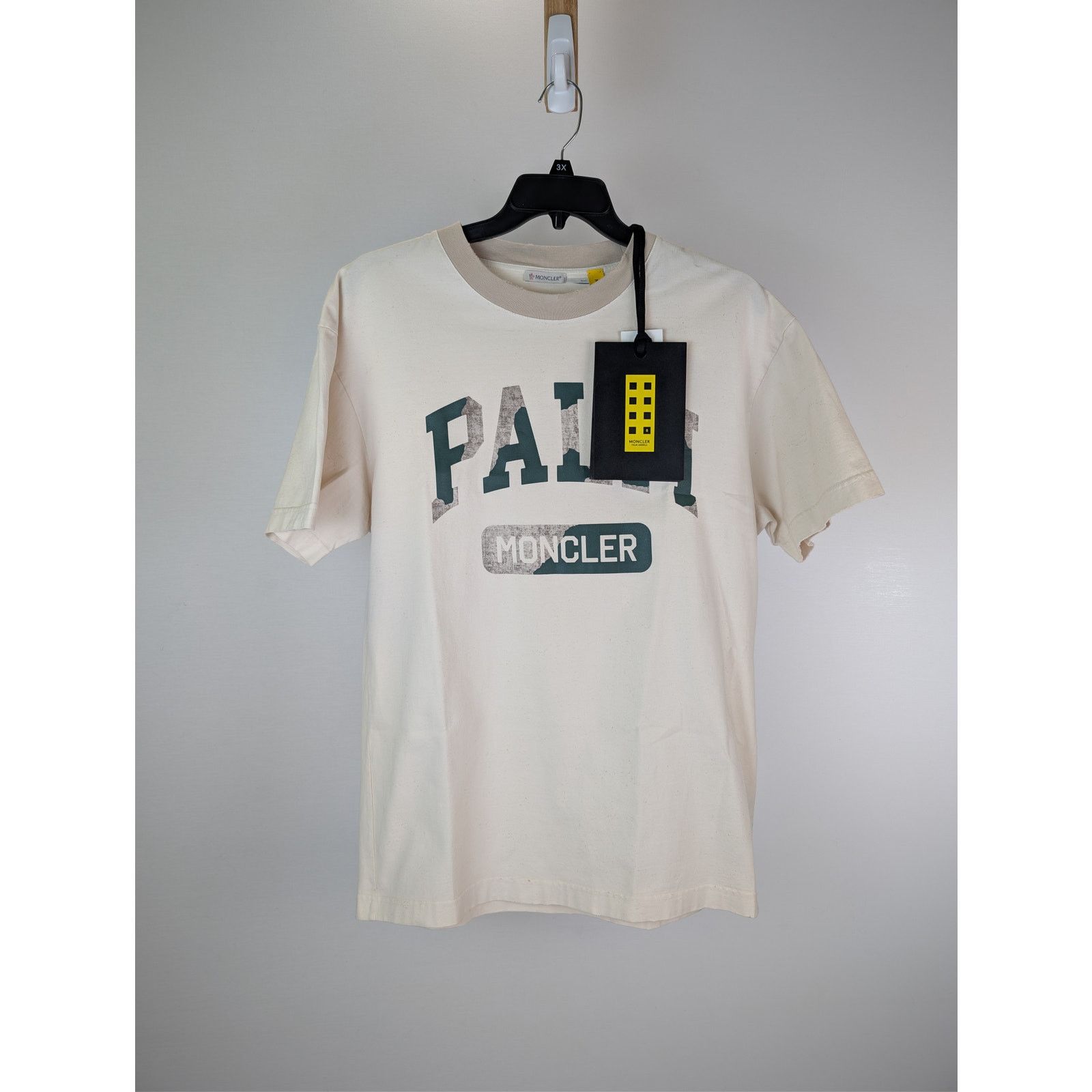 Moncler × Palm Angels o1rshd1 Short Sleeve T-Shirt in White Size US L / EU 52-54 / 3 - 1 Thumbnail
