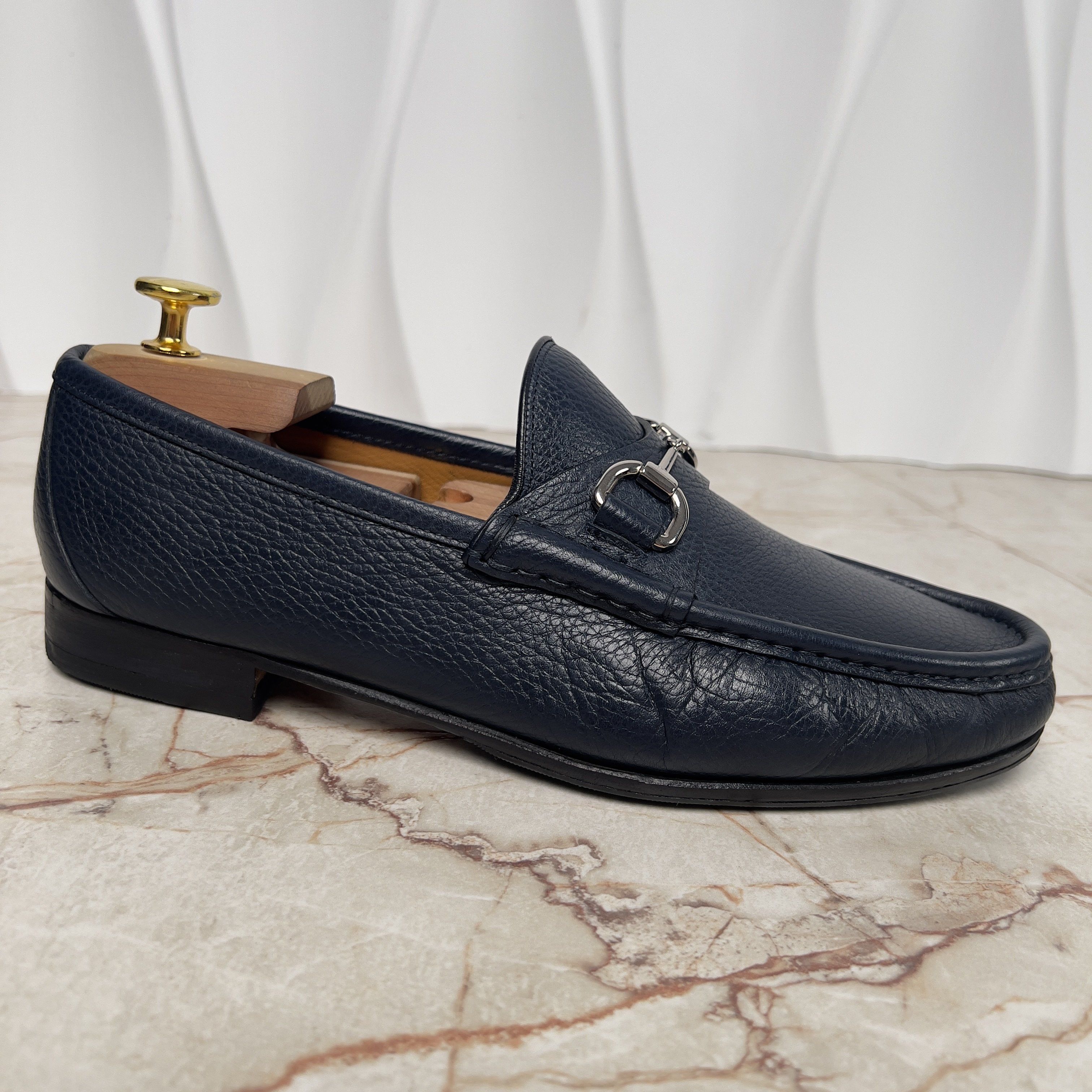 Gucci 1955 Horsebit Loafers Navy Grain Leather | Grailed