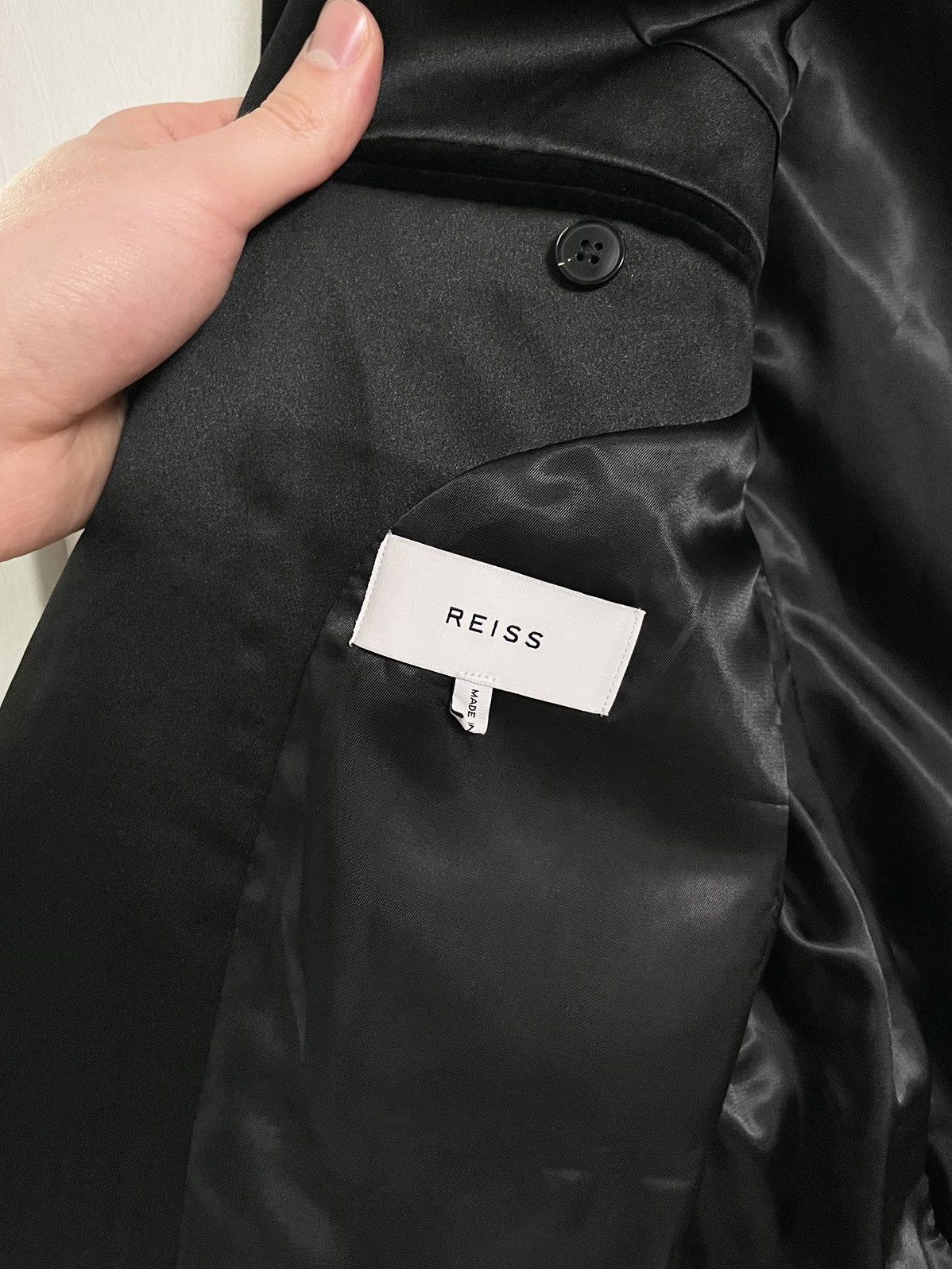 Reiss Reiss Ace Velvet Single Breasted Blazer Evening Jacket Size 38R - 4 Thumbnail