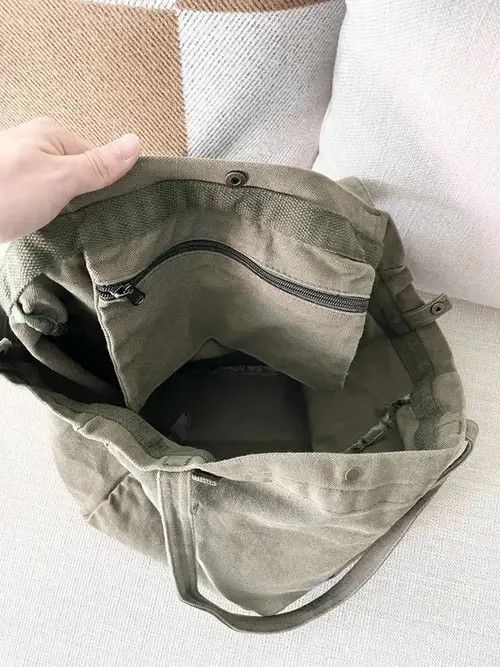VIBE STEAL! Vintage Japan Military Green Tote Bag Size ONE SIZE - 4 Thumbnail
