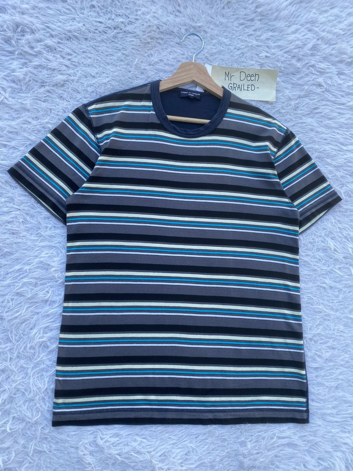 Comme des Garcons Homme Rare AD2009 Comme Des Garcons Homme Stripes Tshirt Size US S / EU 44-46 / 1 - 2 Thumbnail