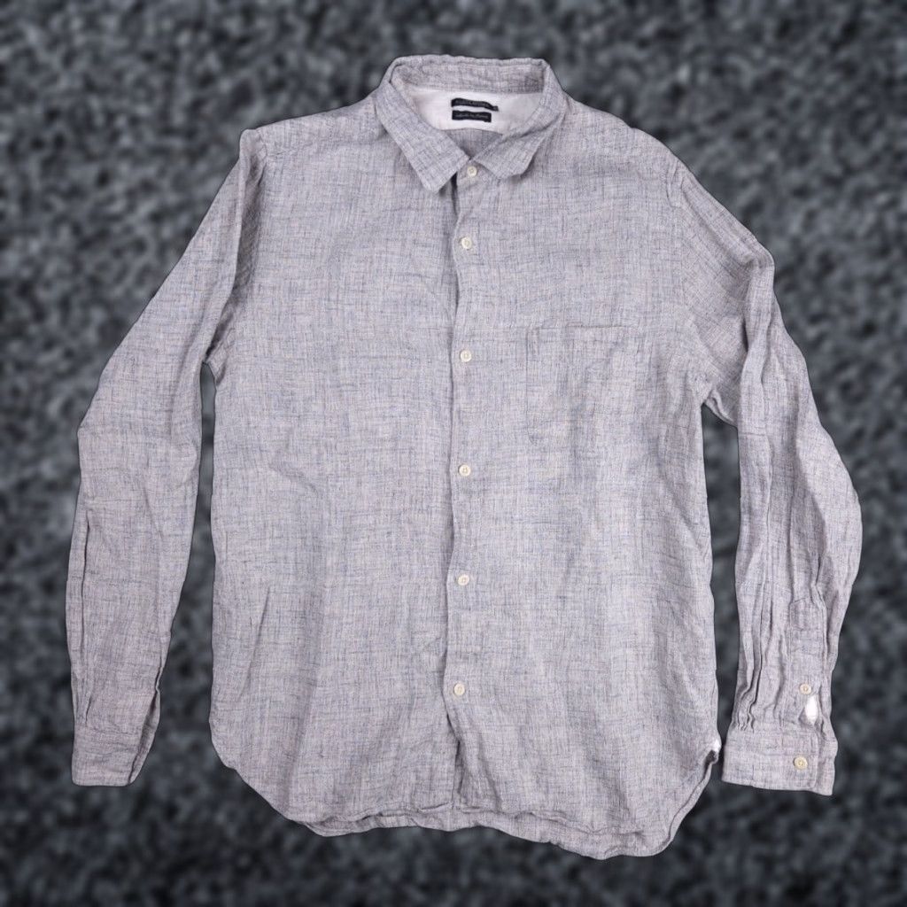 Sunny Sports VINTAGE Sunny Sports Japan American Life Shirt Men's XL Gray Button Up Linen Blend Size US XL / EU 56 / 4 - 1 Thumbnail