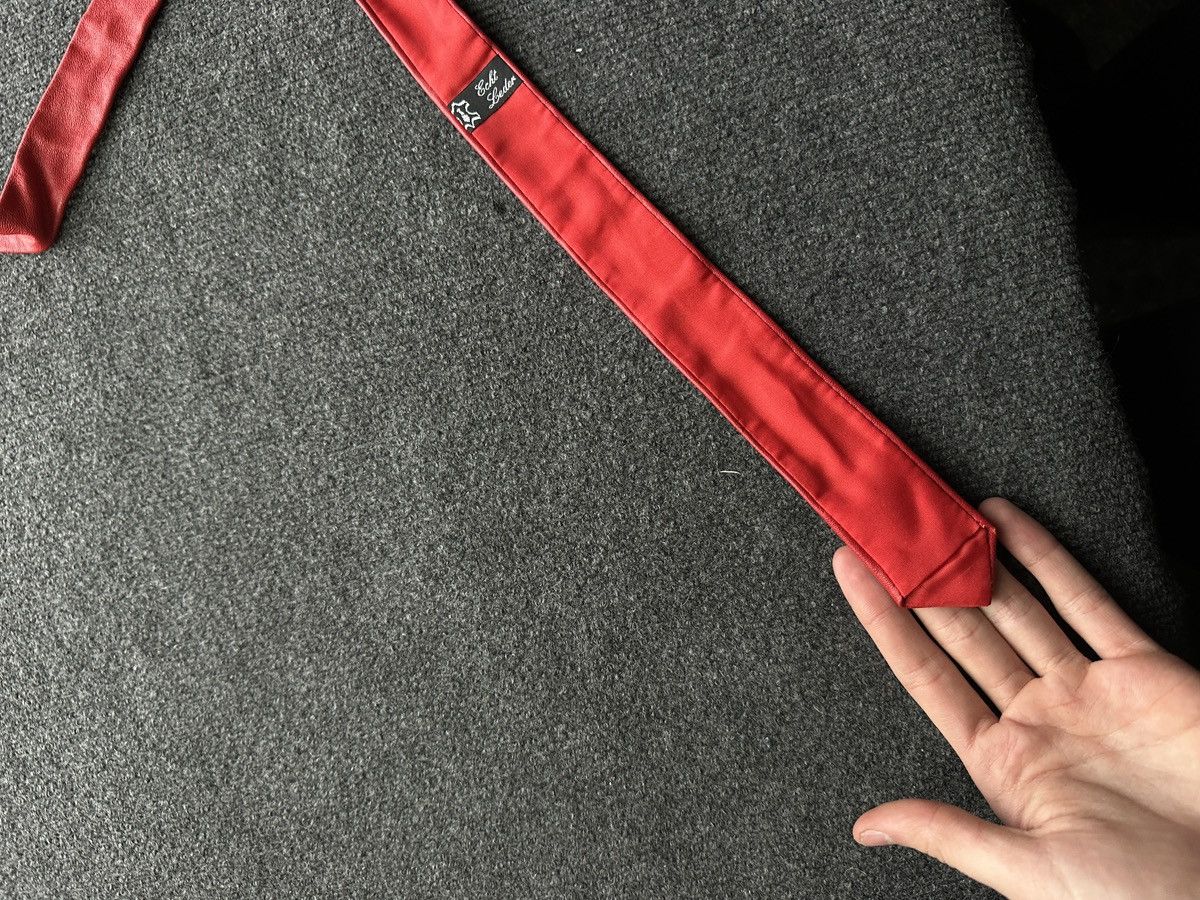 Other 🚨 LEATHER RED ITALY TIE LUXURY VNTG RARE OLD MONEY Size ONE SIZE - 11 Thumbnail
