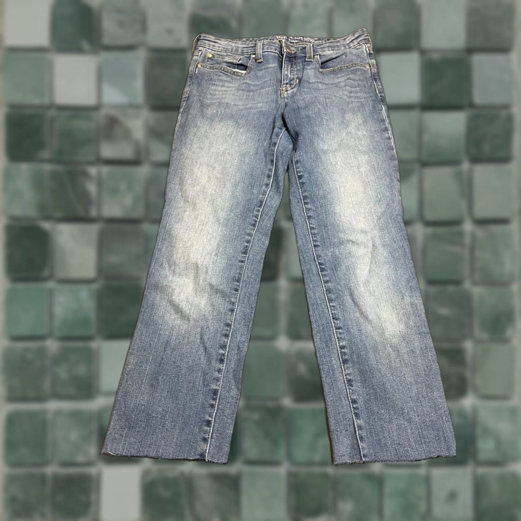 Gap Gap Jeans Womens Size 4 27 Blue Denim Cut off bottom Skinny Regular 5-Pocket Zipper Button Logo Stretch Cotton Blend Spandex Blue Womens Jeans Size 27" / US 4 / IT 40 - 1 Thumbnail