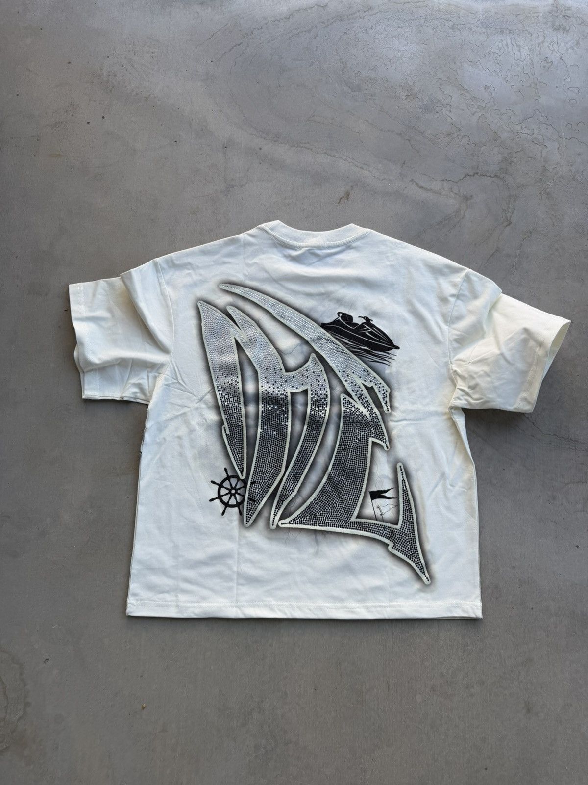Other Mixed Emotions Rhinestone Jetski Tee Cream Small NWT Size US S / EU 44-46 / 1 - 2 Thumbnail