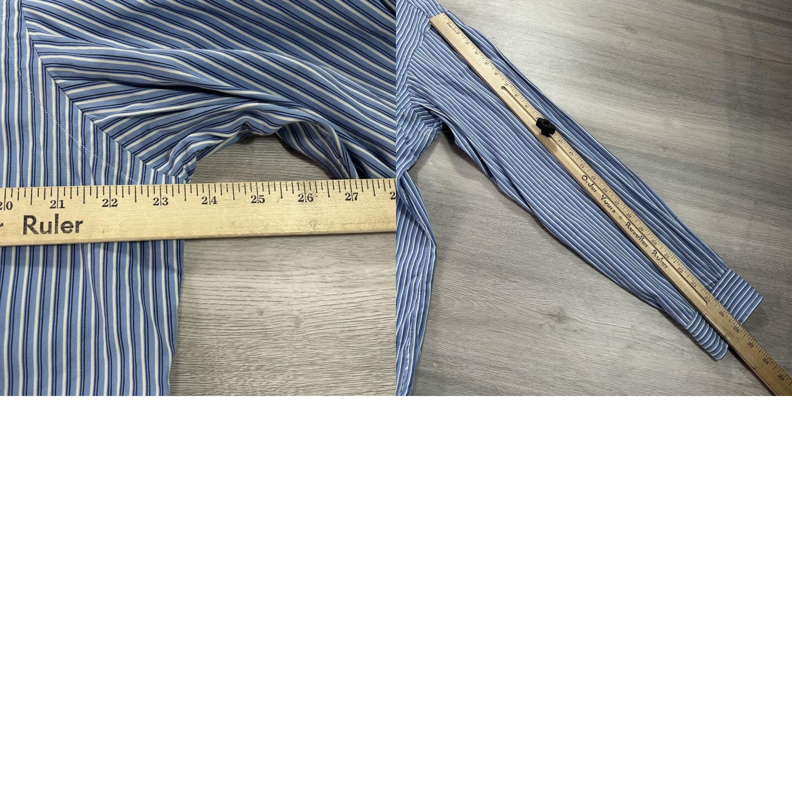 Ralph Lauren Ralph Lauren Shirt Mens Large Blue Striped Button Down Custom Fit Pony Logo Size US L / EU 52-54 / 3 - 8 Thumbnail