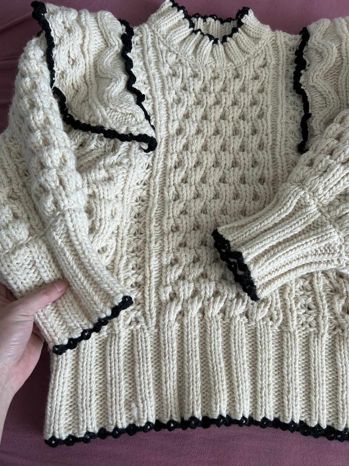 Sea New York Sea New York fisherman hand crochet puff sleeve sweater Size XS / US 0-2 / IT 36-38 - 13 Thumbnail
