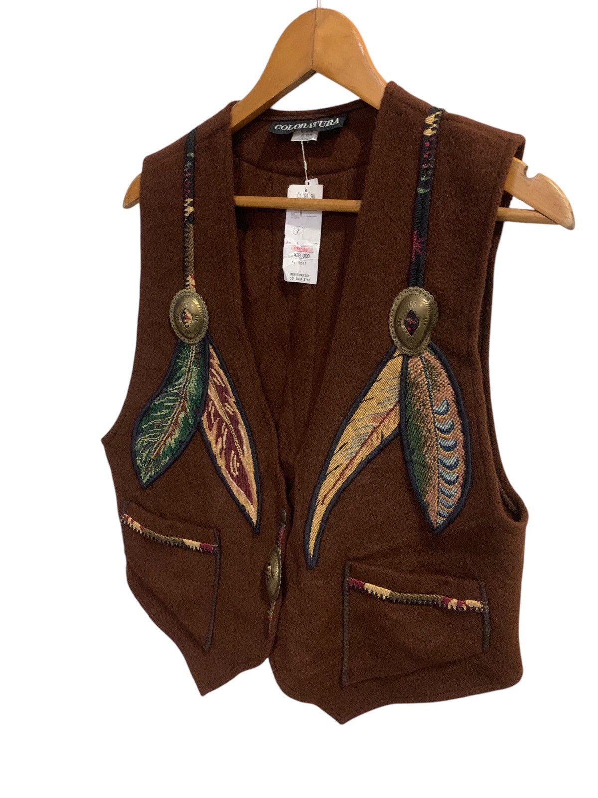Native × Vintage Vintage Brown Wool Native American Feather Embroidery Size US M / EU 48-50 / 2 - 2 Thumbnail