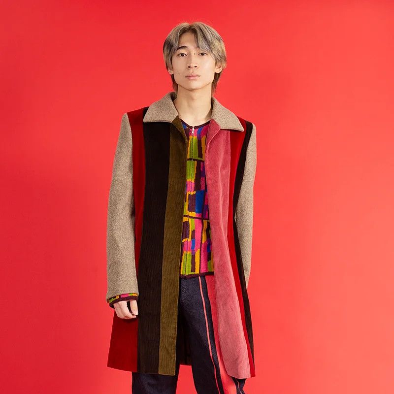 Comme des Garcons Homme Plus Front Corduroy Panel Compressed Wool Coat Multi Size M Size US M / EU 48-50 / 2 - 11 Thumbnail