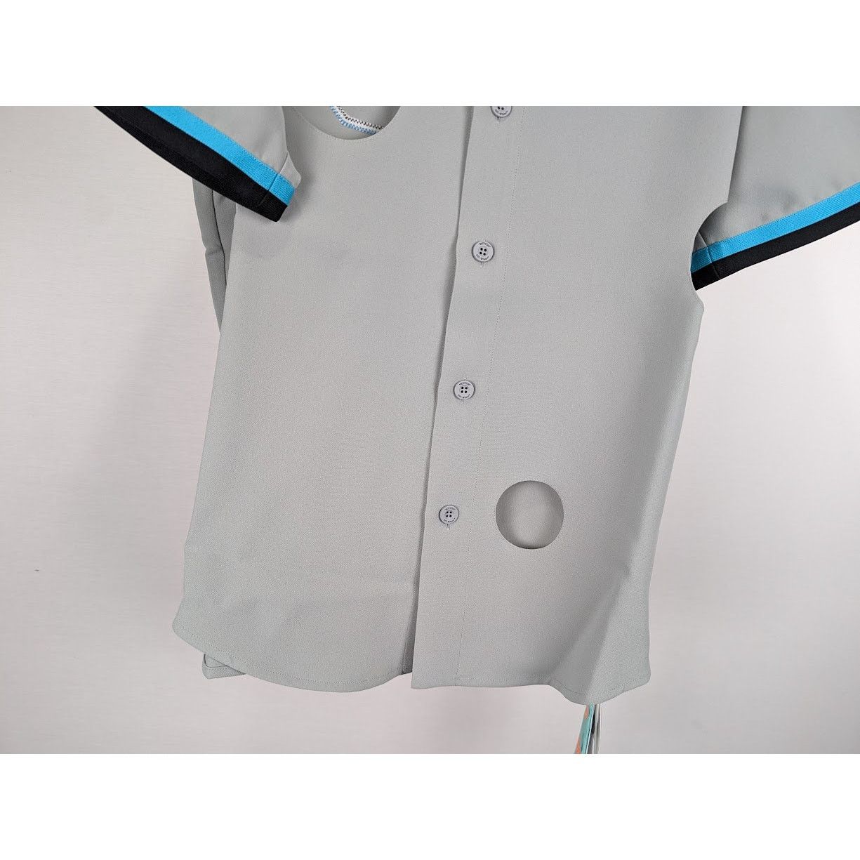 Off-White o1rshd1 MLB-Miami Marlin Cheese Shirt in Grey/Black/Blue Size US M / EU 48-50 / 2 - 7 Thumbnail