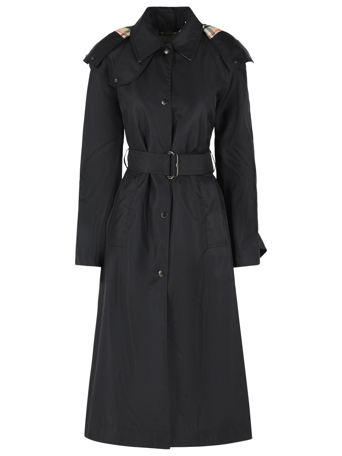 Burberry BURBERRY Long Car Coat With Black Nylon Hood Size XS / US 0-2 / IT 36-38 - 1 Thumbnail