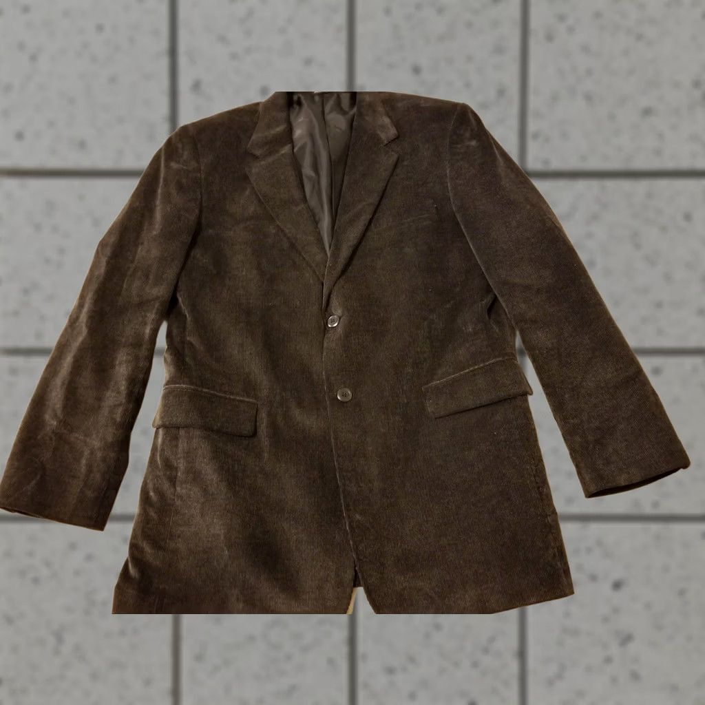 Vintage Alan Flusser Sports Jacket Blazer Cotton Black Mens 42L Corduroy Size 42R - 1 Thumbnail