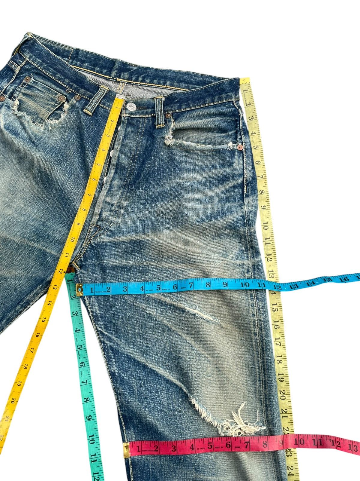 The Silver Stone × Vintage Vintage Selvedge Silverstone Distresed Denim Size US 30 / EU 46 - 25 Thumbnail
