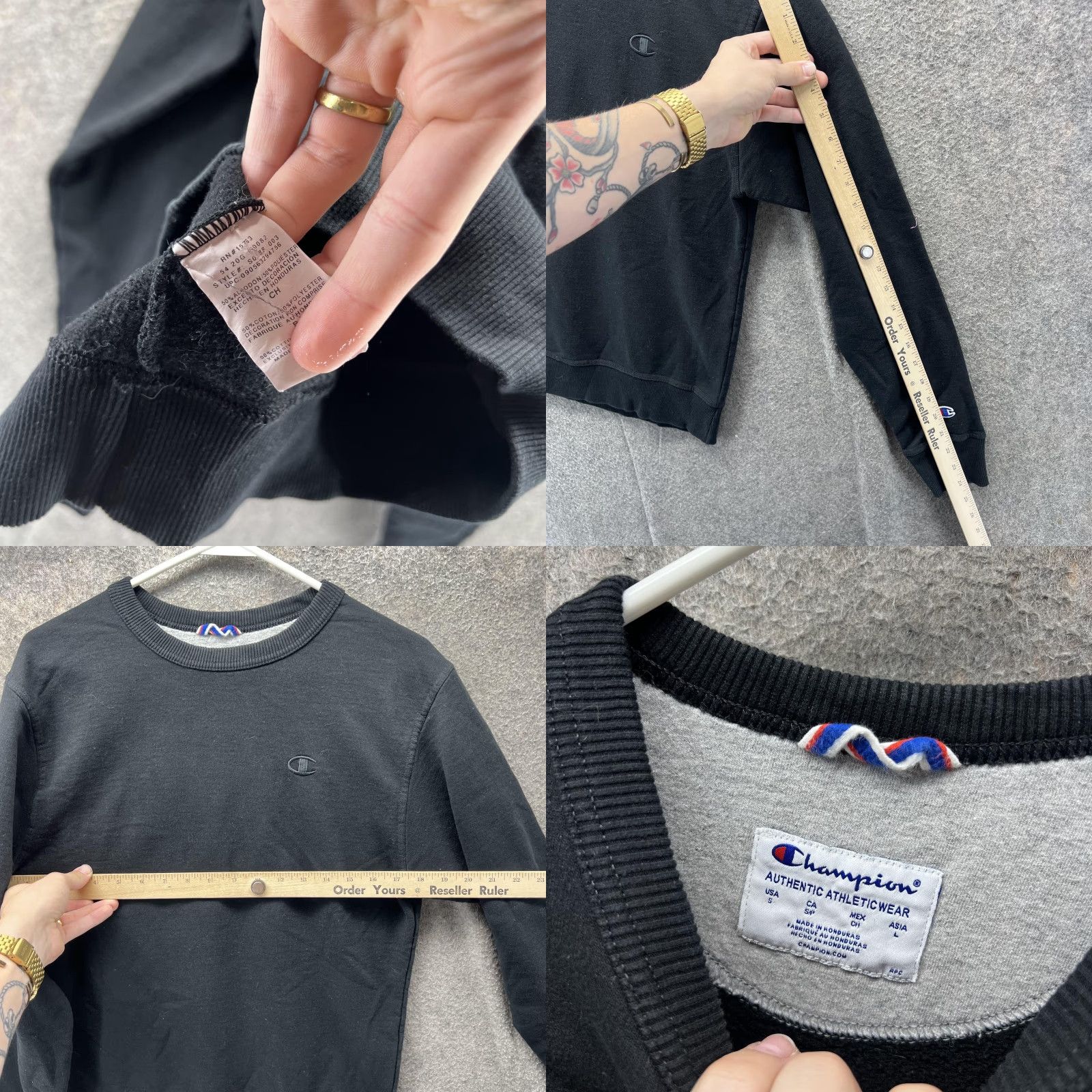 Champion Champion Sweatshirt Mens Small Black Crewneck Pullover Fleece Logo Athletic Size US S / EU 44-46 / 1 - 8 Thumbnail