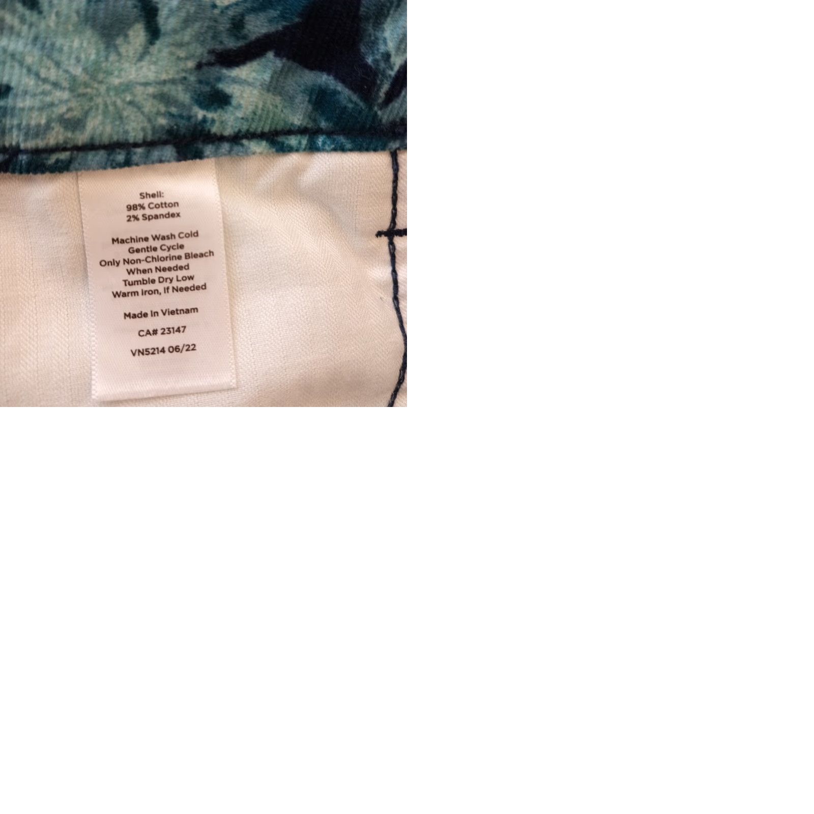 Talbots Talbots Corduroy Jegging Pants Womens Size 2 Blue Floral Skinny Stretch New Size 26" / US 2 / IT 38 - 9 Thumbnail