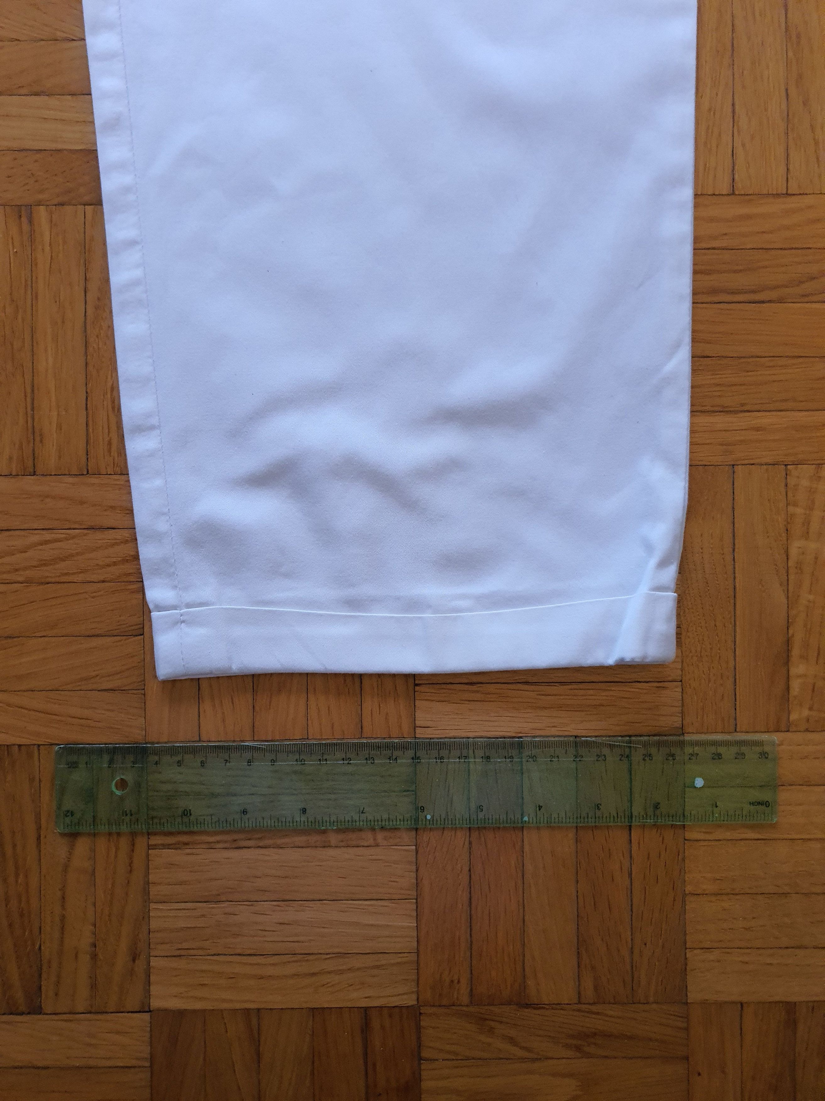 Lacoste Vintage White Cotton Pants Trousers - Double Pleated - W30 Size US 36 / EU 52 - 11 Thumbnail