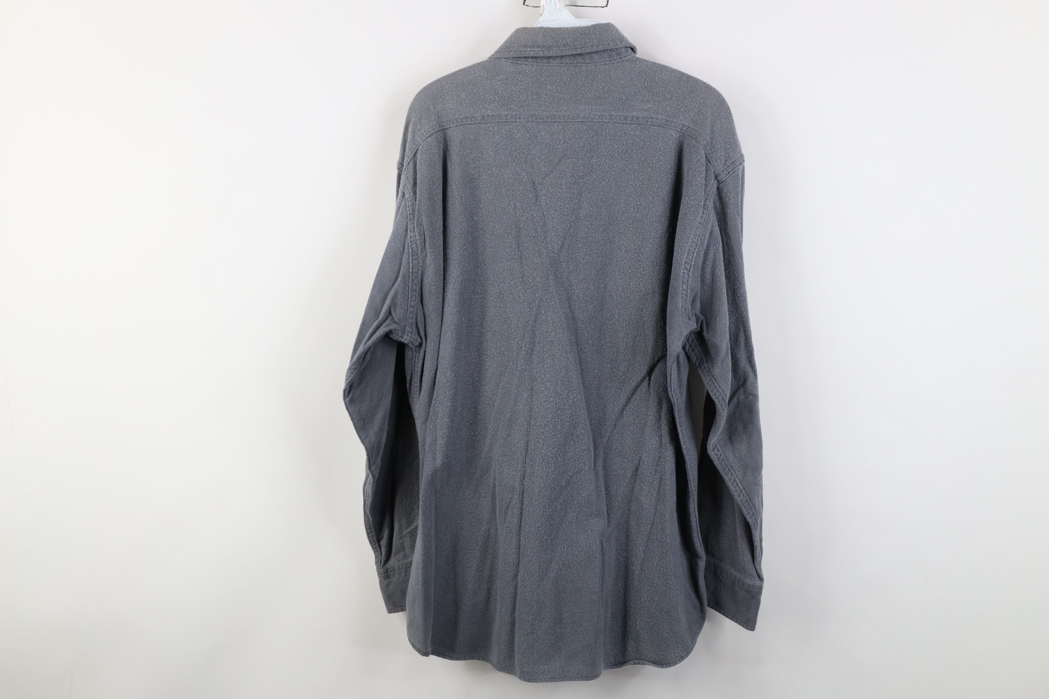 Lands' End Vintage 90s Lands End Chamois Cloth Button Shirt Gray USA Size US M / EU 48-50 / 2 - 9 Thumbnail