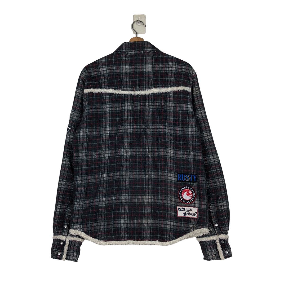 Japanese Brand 📌Rusty Surf Co. Flannel Shirt Jacket Sherpa Blanket Tartan Size US L / EU 52-54 / 3 - 9 Thumbnail
