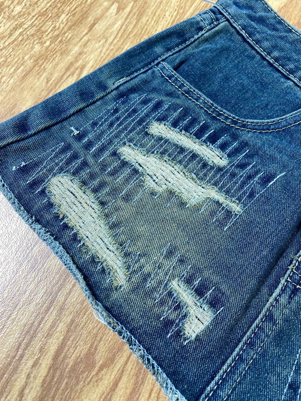 Japanese Brand × Vintage Y2K Vintage Topshop Distressed Denim Mini Skirt Size 34" / US 12 / IT 48 - 5 Thumbnail