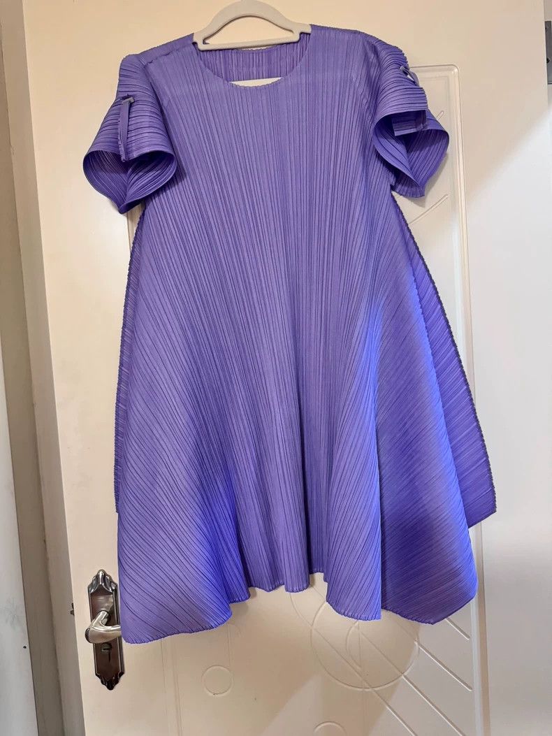 Issey Miyake Issey Miyake Purple pleated skirt Size L / US 10 / IT 46 - 2 Thumbnail