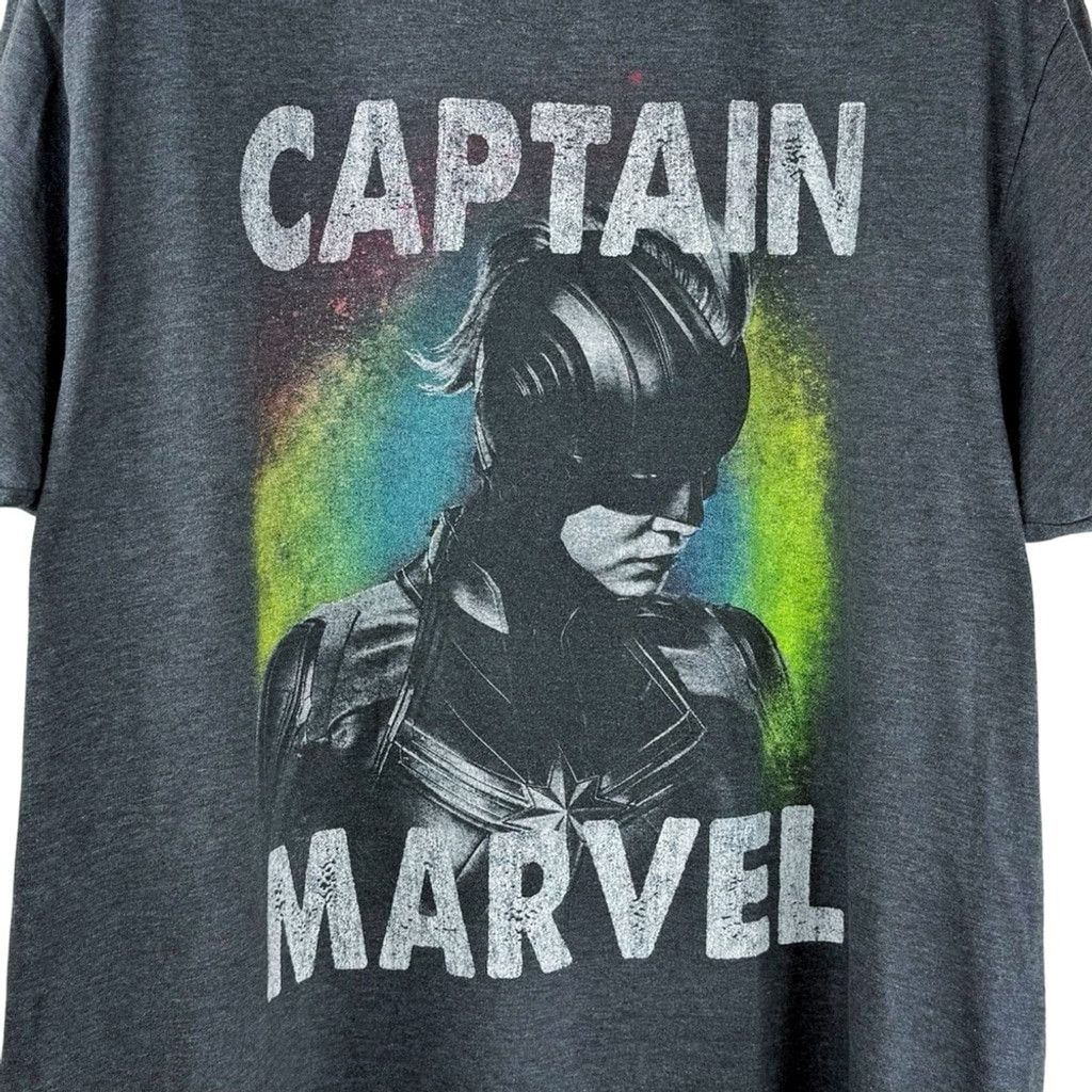 Marvel Comics MARVEL Men's Grey Captain Marvel Punk Rock Graphic T-shirt L Size US L / EU 52-54 / 3 - 1 Thumbnail