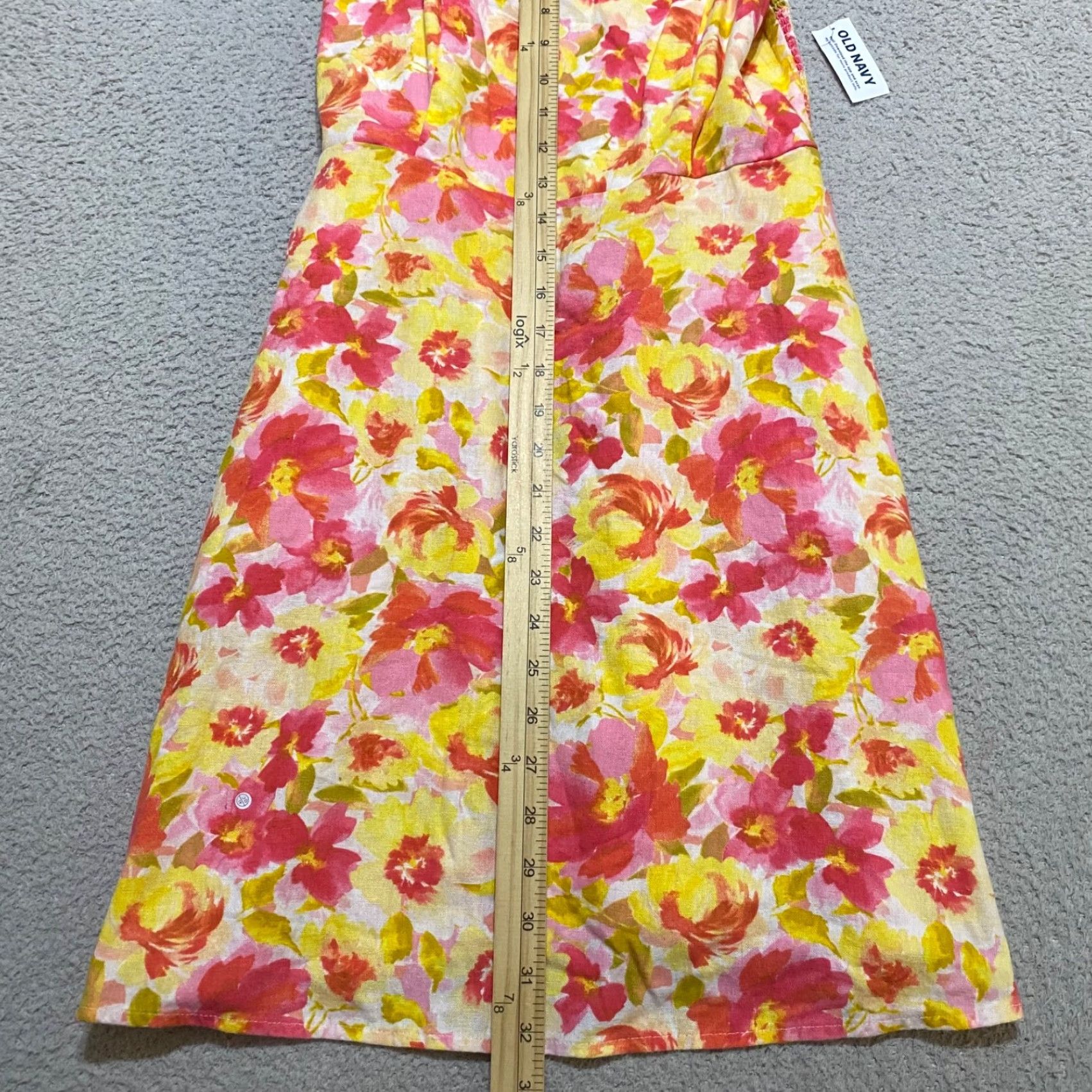 Old Navy NWT Old Navy Womens Dress Multicolor Floral Sleeveless Fit & Flare Short Linen Rayon Beach Spring Summer Womens (Size L) Size L / US 10 / IT 46 - 5 Thumbnail