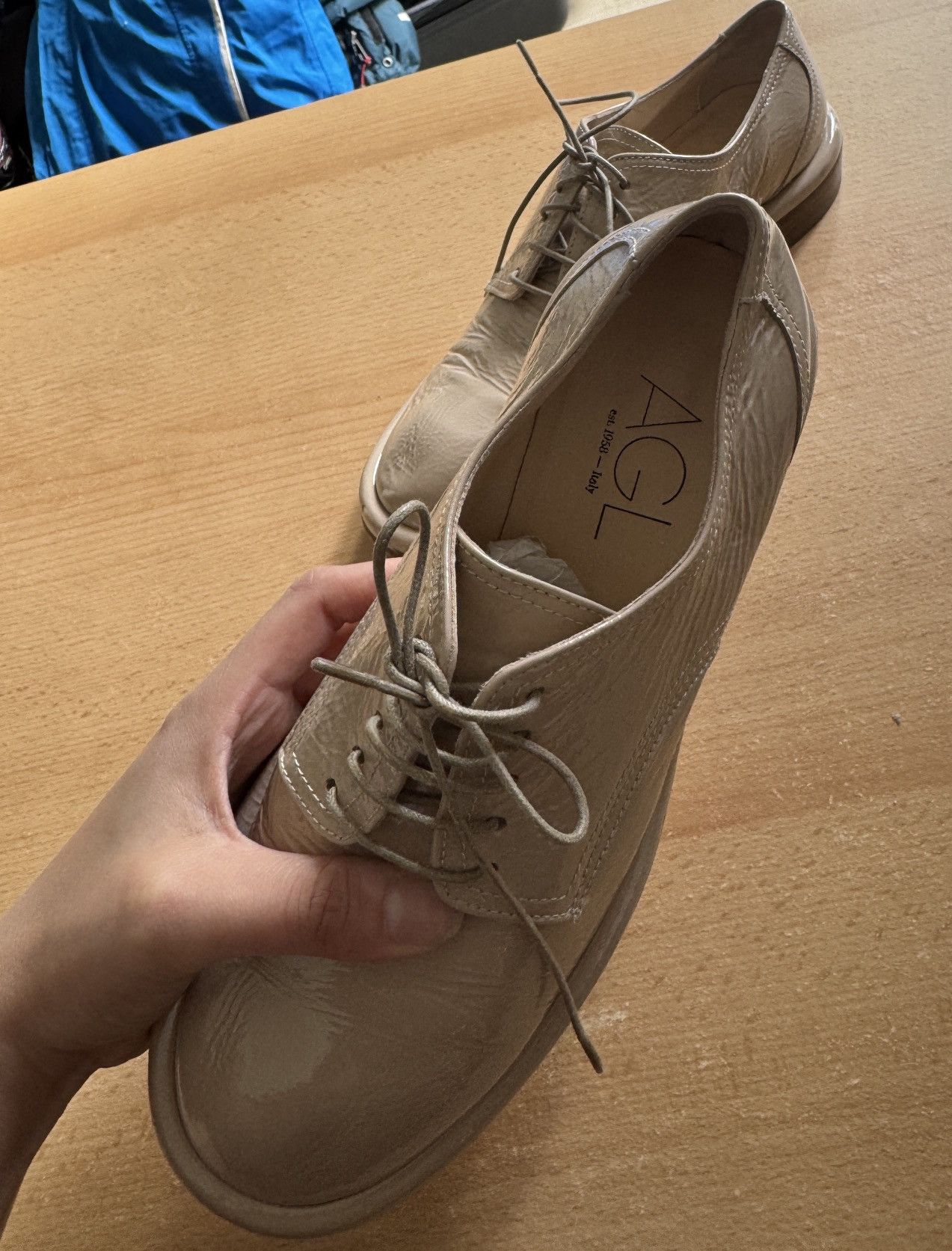 Other ADL Textured Leather Derby Shoes – Beige/Taupe – Size EU 36 Size US 5 / IT 35 - 3 Thumbnail