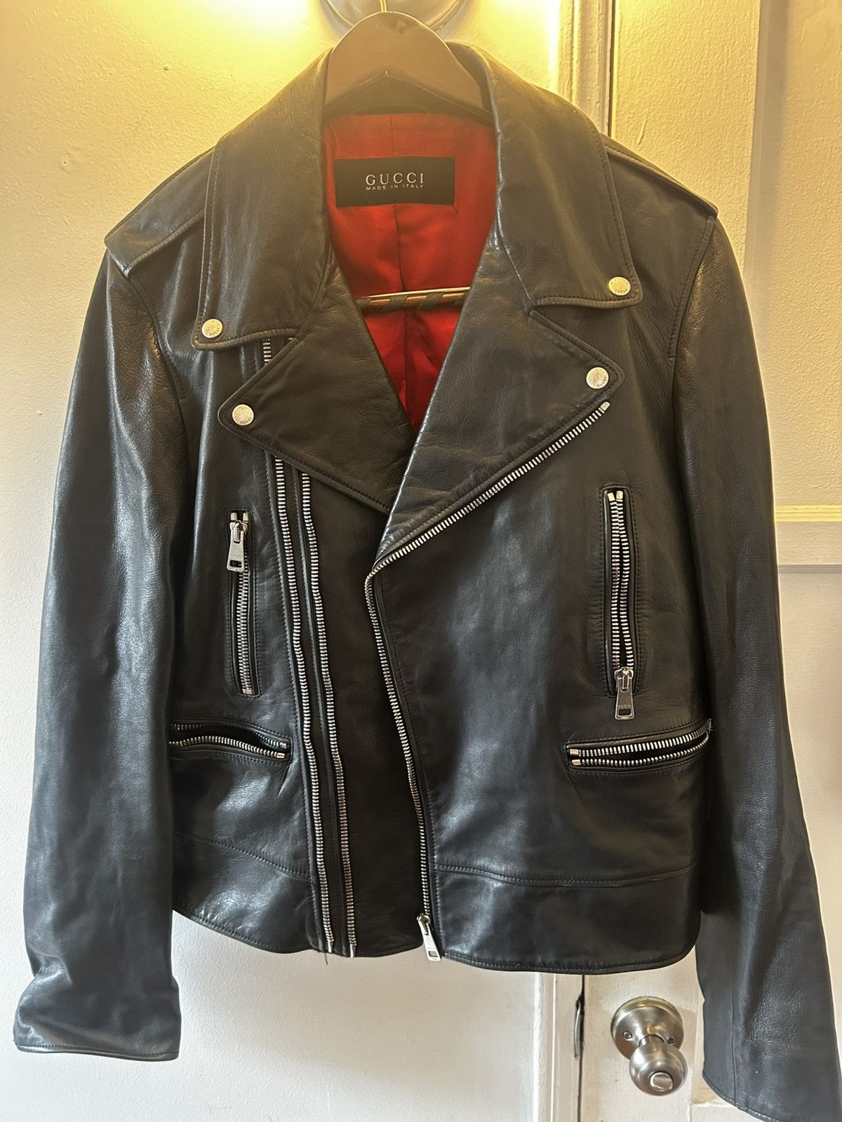 Gucci Gucci Leather Biker Jacket Size 50 Franco Gifted Size US L / EU 52-54 / 3 - 1 Thumbnail