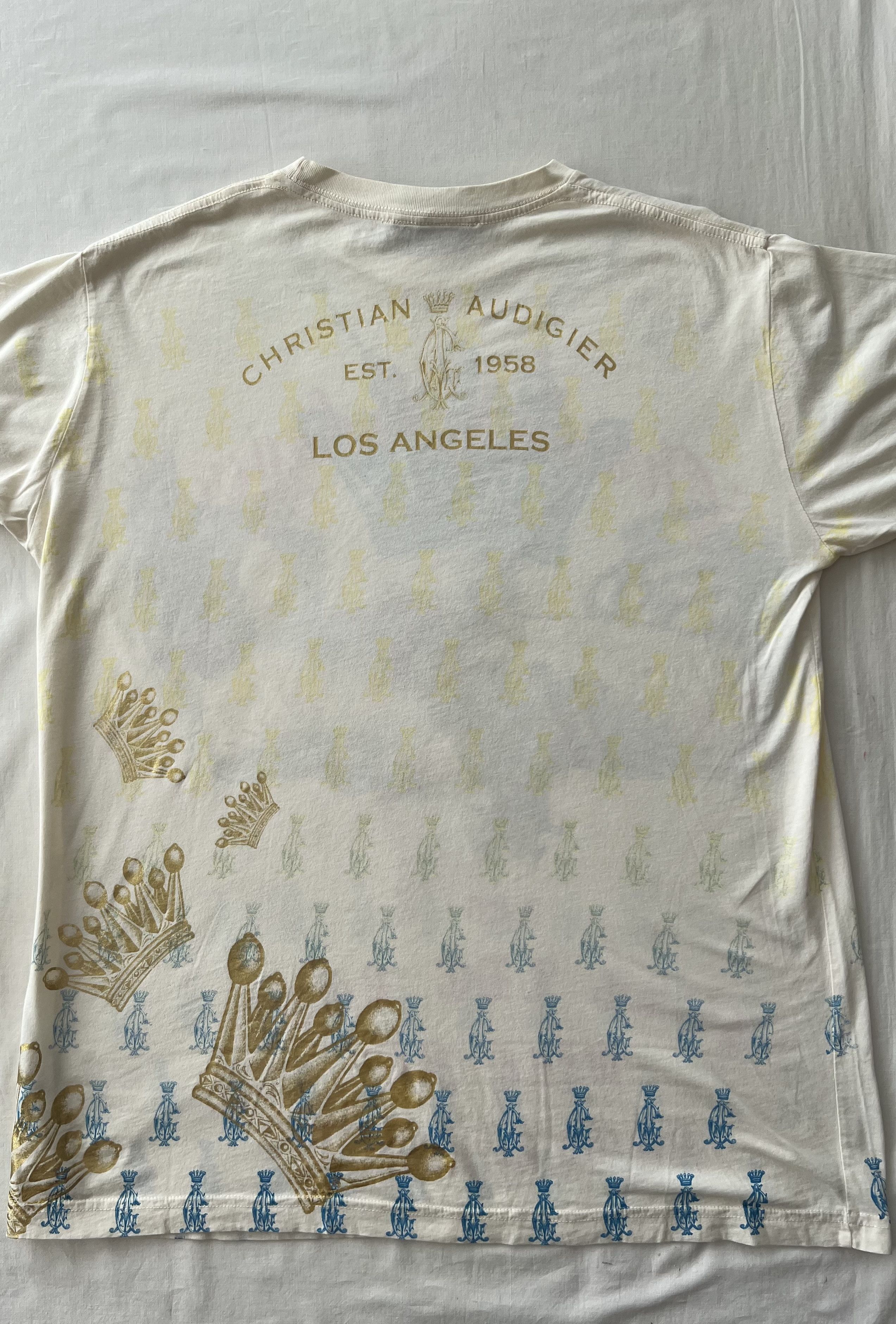 Christian Audigier Christian Audigier Ed Hardy Skull Hands Tattoo Y2k White Tee Size US L / EU 52-54 / 3 - 13 Thumbnail