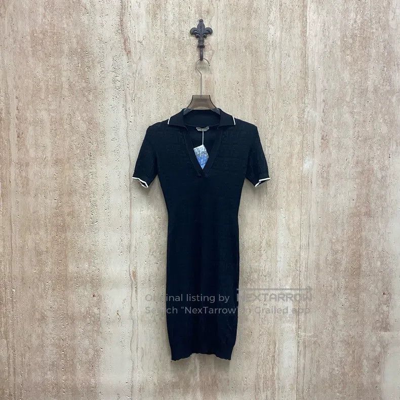 Fendi Fendi Black Double F all-over print knitted dress Size 4XL / US 24-26 - 1 Thumbnail