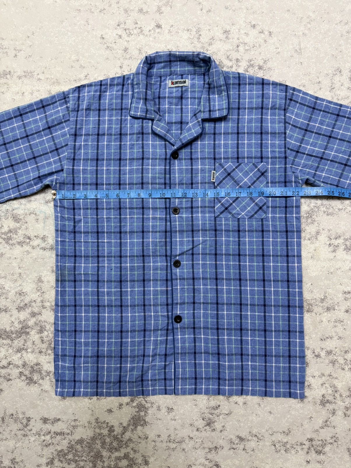 Kansai Yamamoto Kansai Bule Plaid Cotton Flannel pyjama Button Up Size US L / EU 52-54 / 3 - 13 Thumbnail