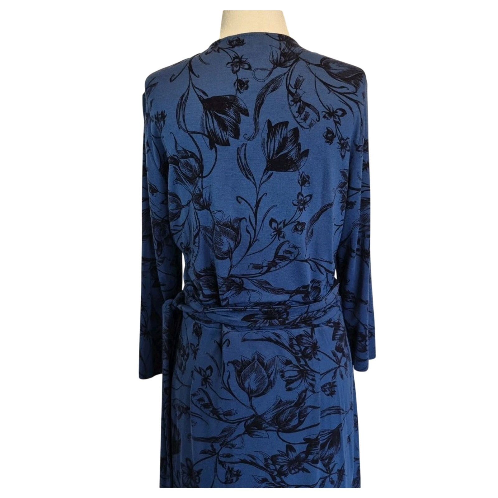 Hobbs London Hobbs London Blue Floral Blue Black Midi Wrap Dress US 10 Size L / US 10 / IT 46 - 5 Thumbnail
