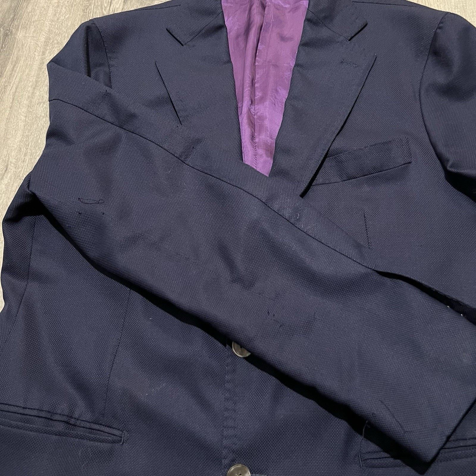 Atelier Aura Atelier Munro Super 100s Blue Wool Button Blazer Sport Coat Size US S / EU 44-46 / 1 - 6 Thumbnail