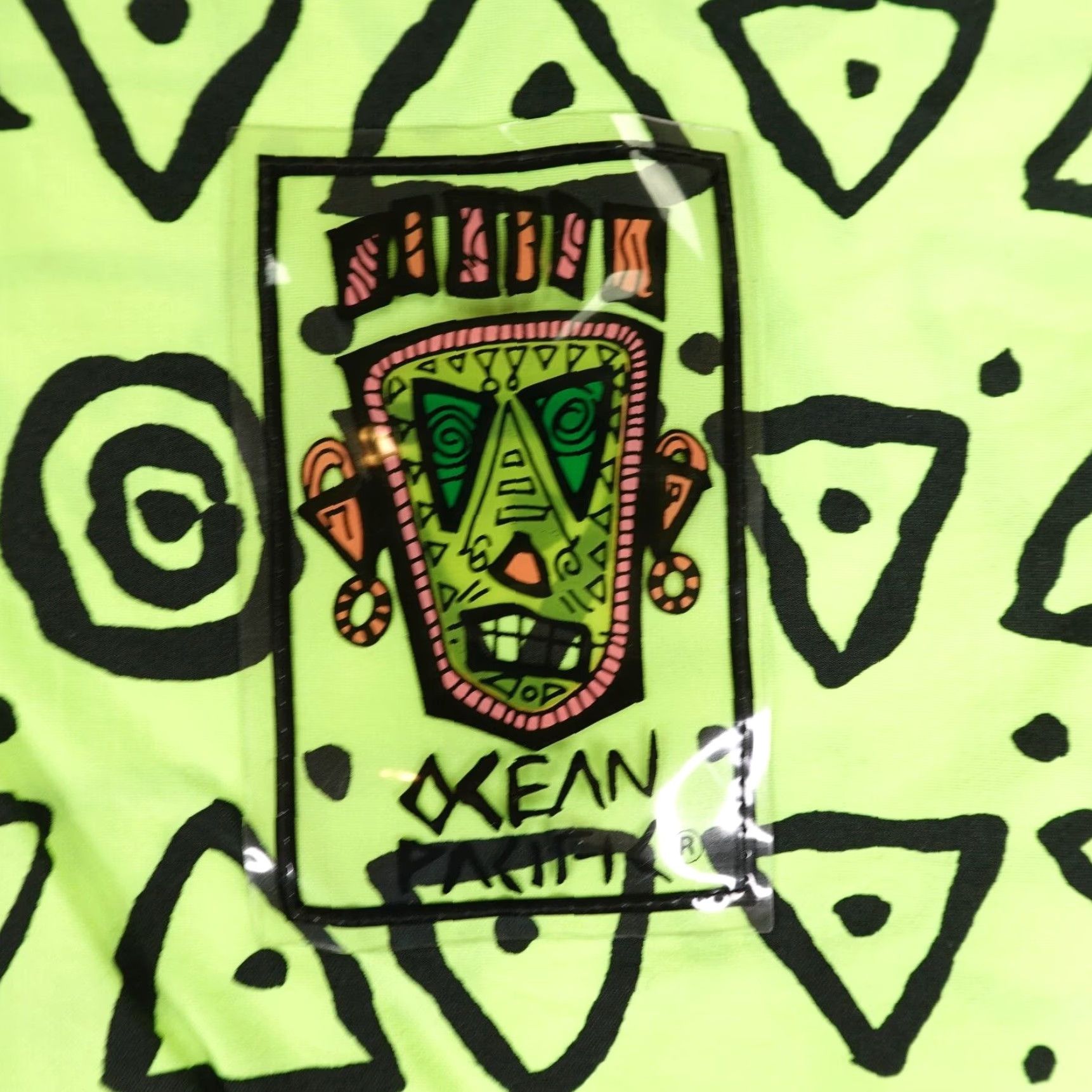 Ocean Pacific VINTAGE Ocean Pacific Jacket Windbreaker 90s Geometric Tiki Zip Up XL Green Mens Jacket Size US XL / EU 56 / 4 - 3 Thumbnail