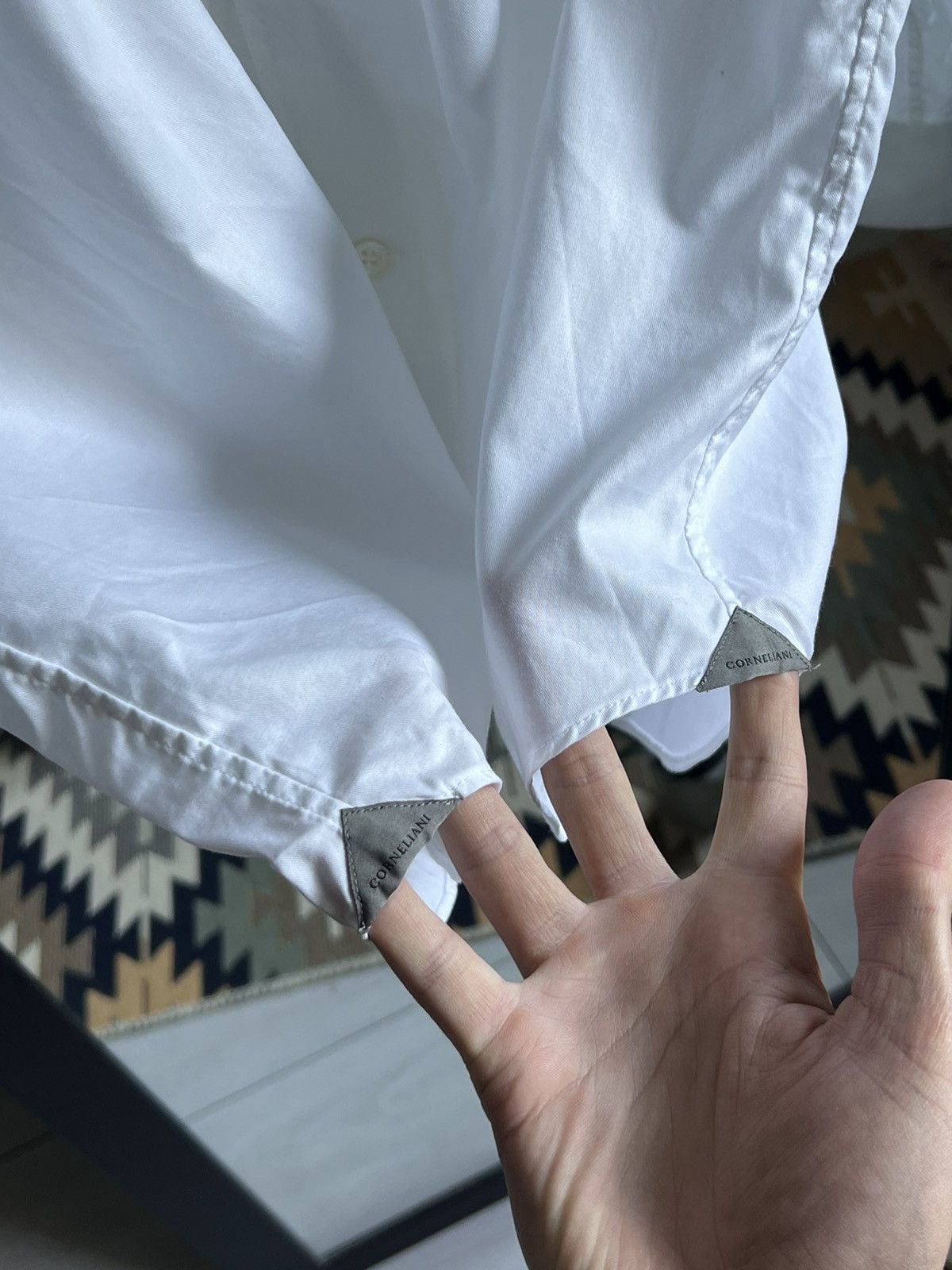 Corneliani Corneliani Luxury White Button Up Shirt Size US M / EU 48-50 / 2 - 7 Thumbnail