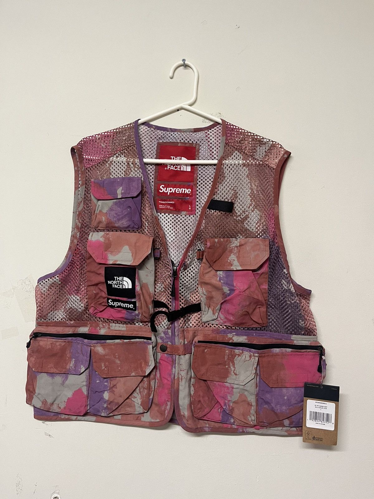 image of Supreme The North Face Cargo Vest Multicolor in Red, Men's (Size Large)