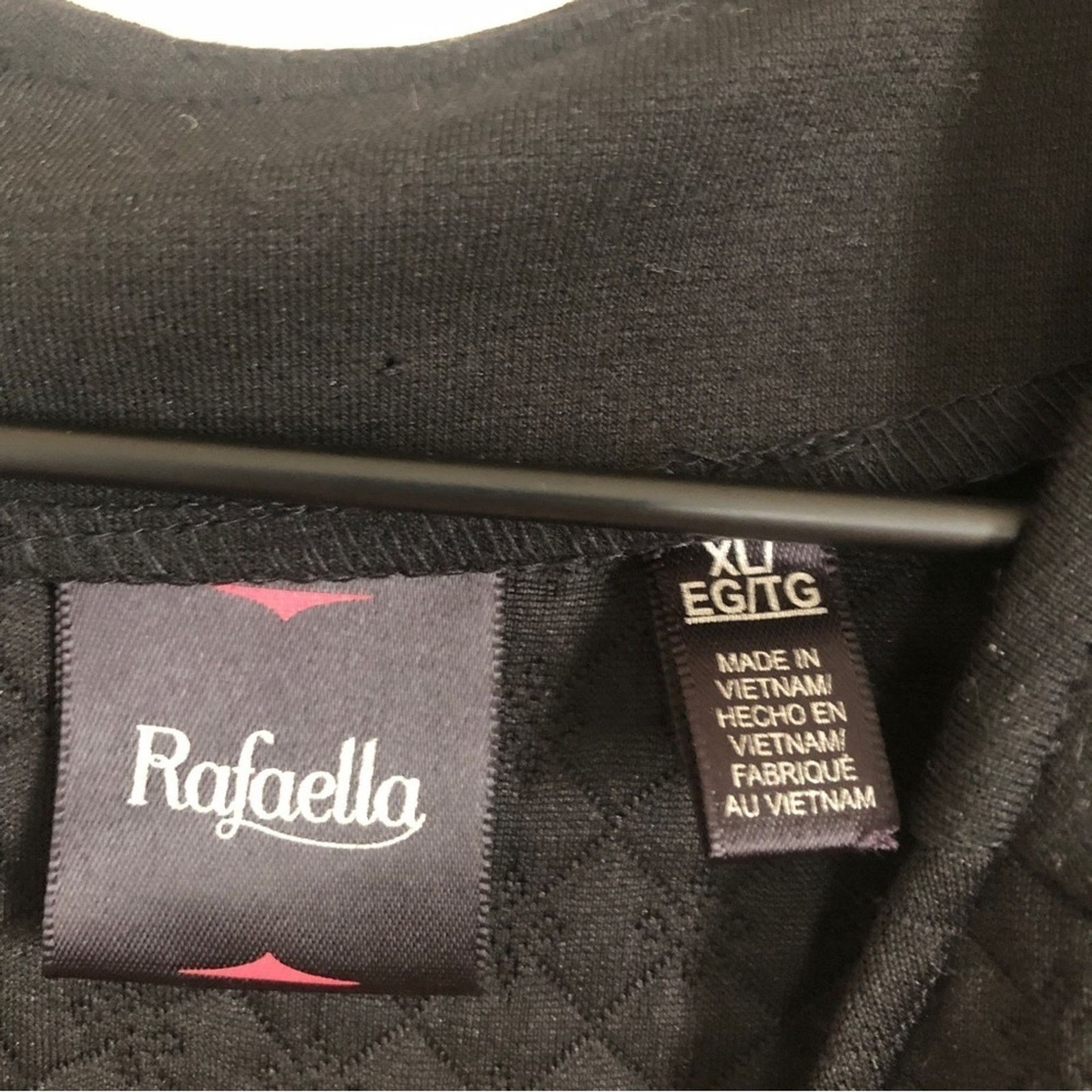 Other Rafaella Black Quilted Silver Metal Round Neck Blouse Top Size XL / US 12-14 / IT 48-50 - 5 Thumbnail