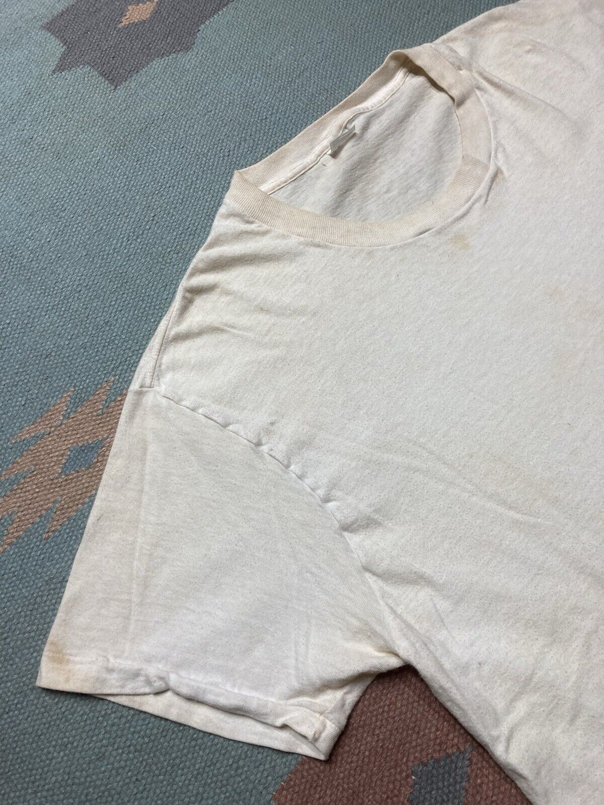 JCPenney × Vintage Vtg 70s blank white t shirt JCPenney worn soft cotton large Size US L / EU 52-54 / 3 - 5 Thumbnail