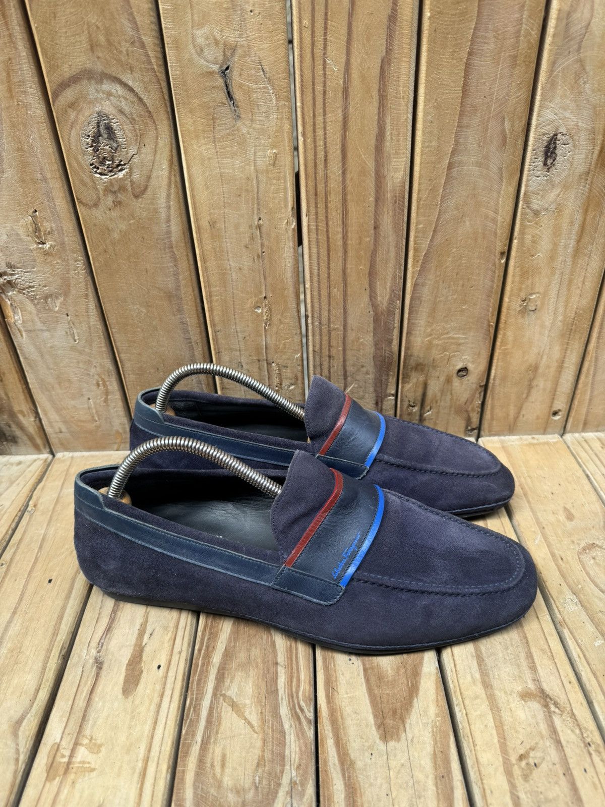 Salvatore Ferragamo Salvatore Ferragamo blue suede leather loafers EUR 42 EE Size US 8 / EU 41 - 7 Thumbnail